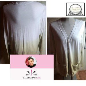 Isaac Mizrahi Live  Off White Cardigan Sweater